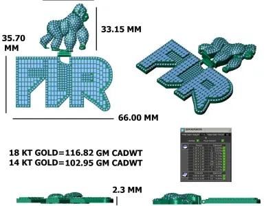 GORILLA Custom Iced-Out Pendant 3D print model