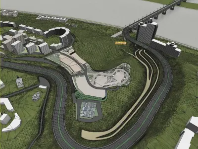 Urban Area 06  Low-poly 3D model