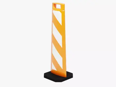 Vertical Traffic Cone Panel Low-poly 3D model