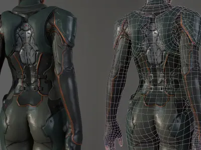 Ada Sci-fi Game Ready low-poly 3d model Low-poly 3D model