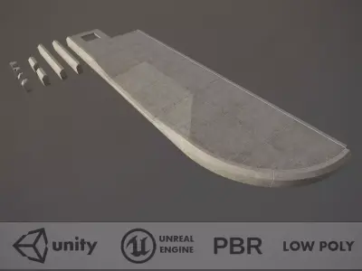 Sidewalk - Modular Set 4 Low-poly 3D model