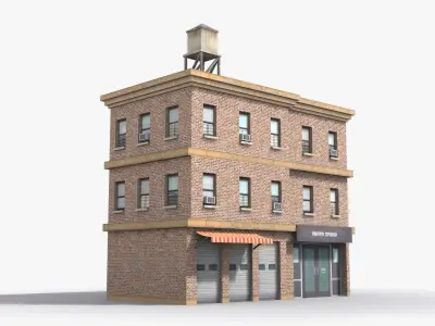 Apartment Building x1 Low-poly 3D model