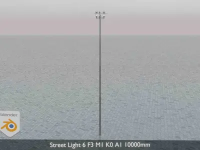 Street Light 6 F3 M1 K0 A1 10000mm  Low-poly 3D model