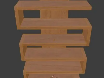 shelf wooden Low-poly 3D model