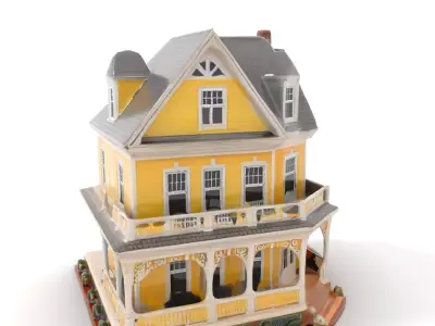 Victorian Yellow House model pack Low-poly 3D model