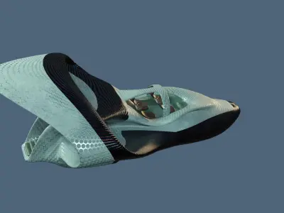 airship model futuristic spacecraft Low-poly 3D model