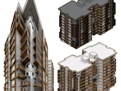 Residential Building 3D model 10