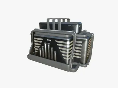 SciFi Bank A09 Dark Metal - Sci Fi Exterior Design Low-poly 3D model