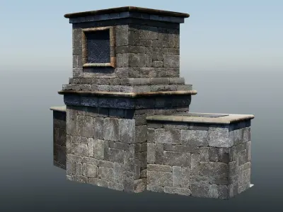 Outdoor Fireplace 1 Low-poly 3D model