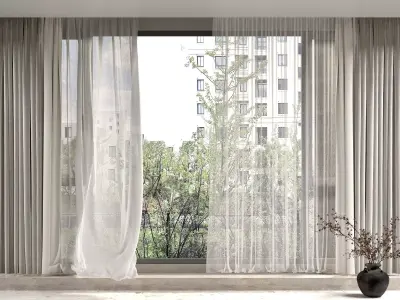 modern curtain 3D model purchase