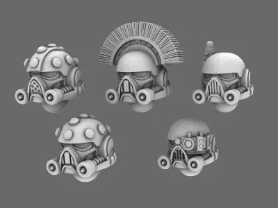Space Knights V5 Defiance Helmets 3D print model