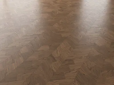  Parquet Oak Black Walnut Brushed set 6 3D model