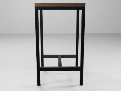 Light Oak and Brushed Steel Stool 3D print model