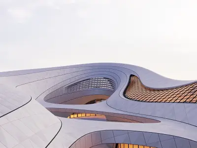 Futuristic building collection 4x 12 3D Model Pack