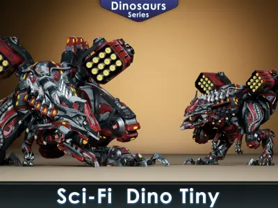 Sci-Fi Dino Tiny Low-poly 3D model