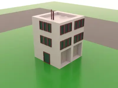 Low poly building garage downstairs Free low-poly 3D model