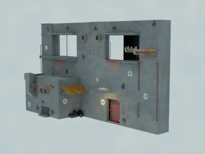 cyberpunk city building face 3D model