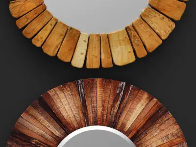 Mirror set 3D 5 sunburst 3D model