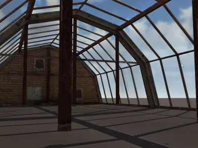 Green House Low poly 3d model Low-poly 3D model