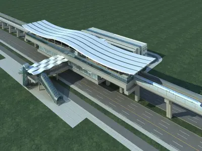 Light Rail Station 01 3D model