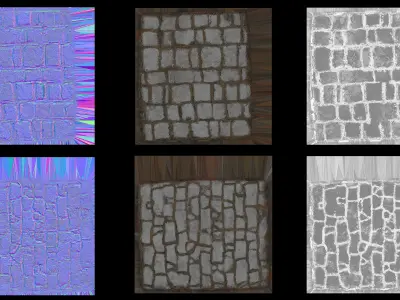 Brick Floor - Medieval Low-poly 3D model