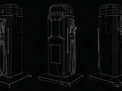 3D Petrol Pump Low-poly 3D model