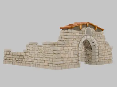 Medieval Fieldstone Wall Texture Low-poly 3D model
