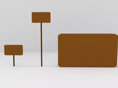 Sign with Shapes Low-poly 3D model