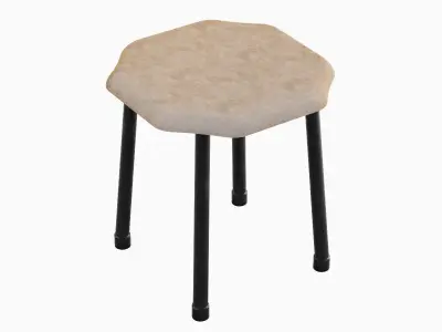 Steel Stool B 02 3D model