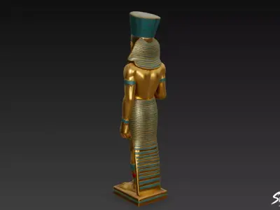 Pharaoh Amenhotep Statue Low-poly 3D model