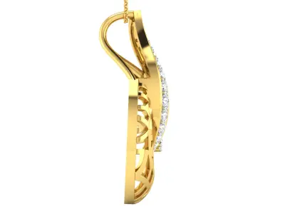 Solitaire Women Pendant 3dm STL OBJ FBX Renders Details 3D print model