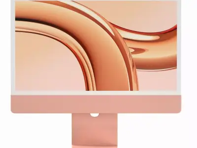 Apple iMac 2023 Orange 3D model