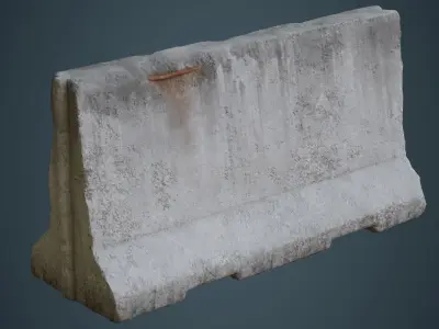 Concrete Barrier 3C Low-poly 3D model