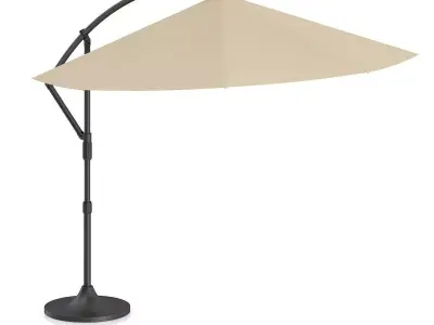 Round Beige Sunshade Umbrella 2 3D model