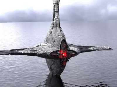 Sci-Fi Ocean Diver Ship 4 Low-poly 3D model