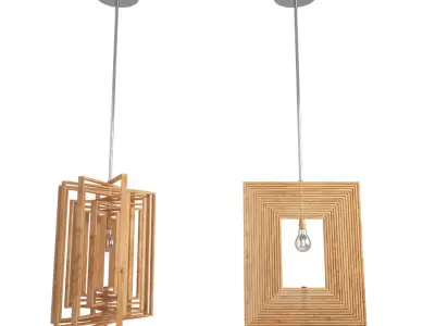 Twist Wooden Pendant Lamps Vito  3D model
