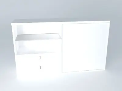 SLIDING DOOR WHITE LACQUER SIDEBOARD by Percy Ramos Free 3D model