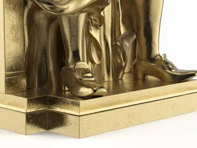  Franklin Miniature Statue Gold Finish 