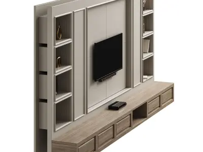 Modern TV Wall 09 3D model