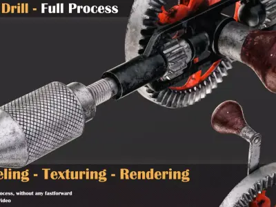 Hand Drill - Tutorial Full Process   3D model