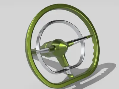 1955 Chevy Retro Billet Style Sports Steering Wheel N Shifter 3D print model