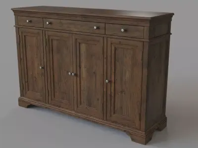 Buffet With Door And Drawer Storage 3D model