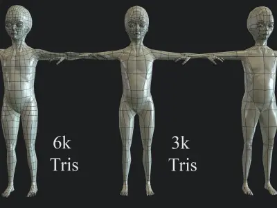 Realistic Alien 1 Roswell UFO incident Low-poly 3D model