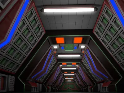 Sci Fi Corridor  3D model 19