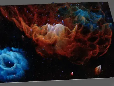 Low Res Tapestry of Blazing deep sky object 3d software analysis Free 3D print model