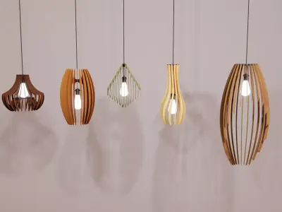 wood lamps 3D model