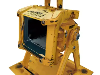 Industrial Weathered Work Light Floodlight Low-poly 3D model