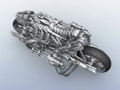 Terminator Robot Motorcycle 3D model