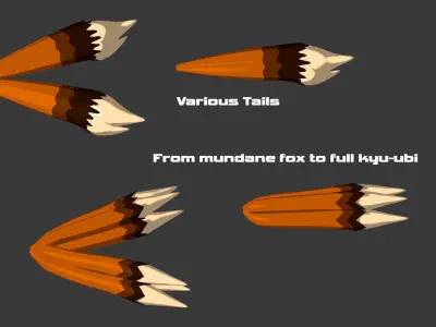 Acheron Kitsune Constructor Nude Low-poly 3D model