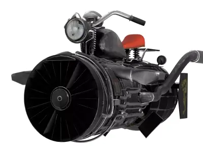 Sci fi Jetbike Low-poly 3D model